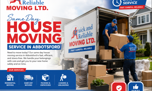 Quick and Reliable Moving providing same day house moving service in Abbotsford with professional movers